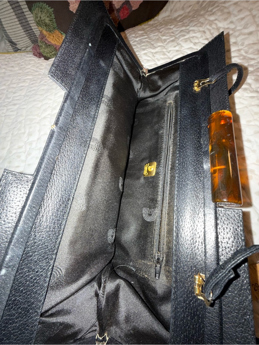 Desmo Classic Black leather Clutch purse - Picture 4 of 11